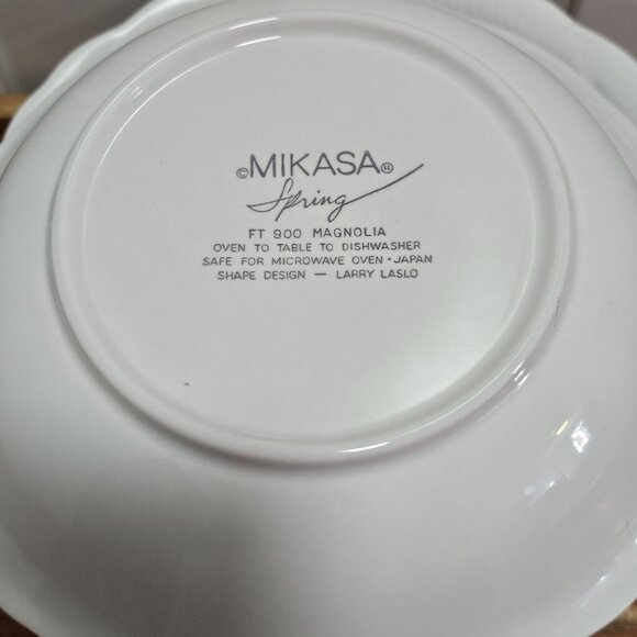 4) Mikasa Magnolia Coupe Soup Bowls 7.75" flower emboss Spring Line Larry Laslo - Picture 8 of 10